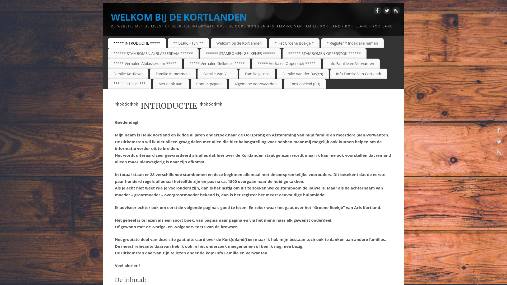 Screenshot van kortlanden.nl