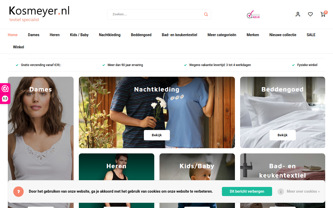 Screenshot van kosmeyer.nl