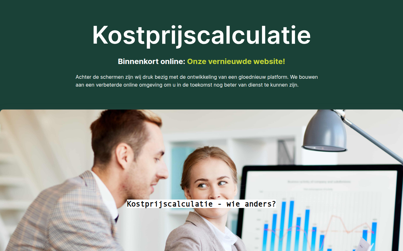 Screenshot van kostprijscalculatie.nl