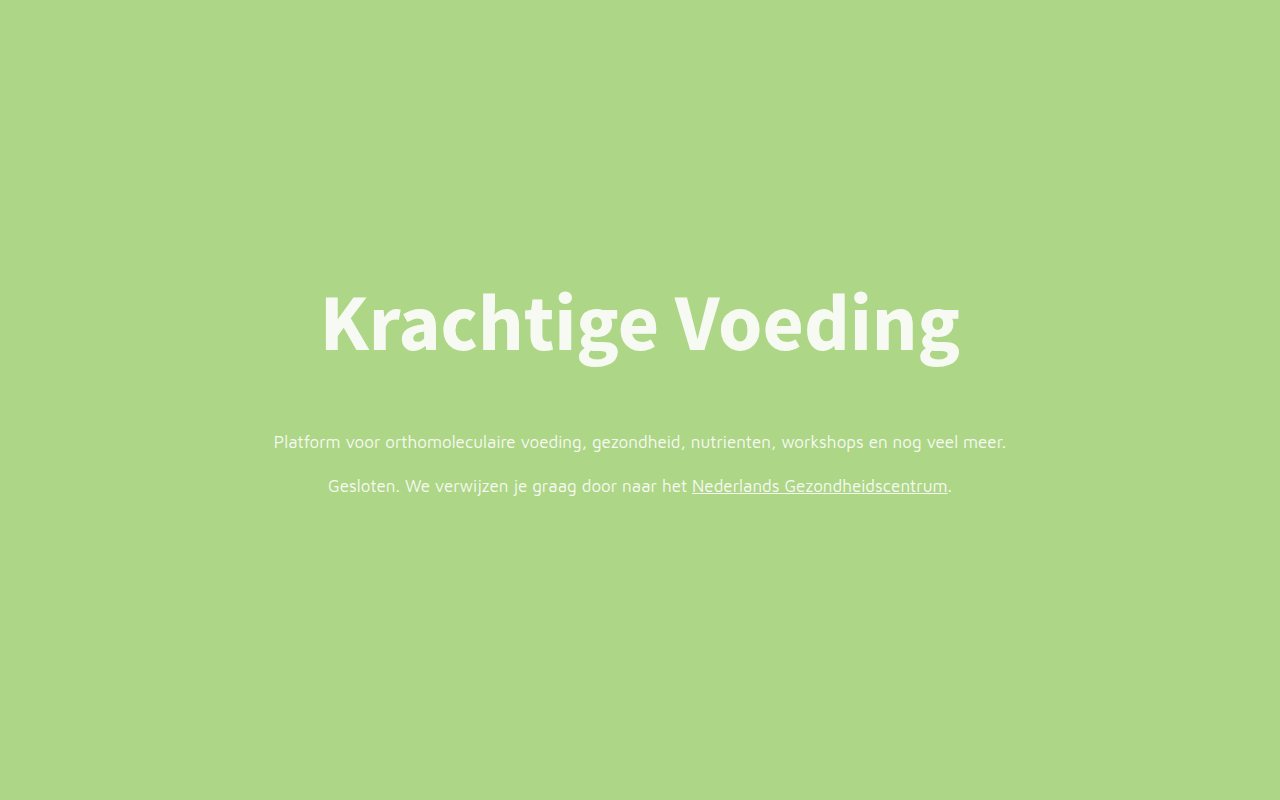Screenshot van krachtigevoeding.nl
