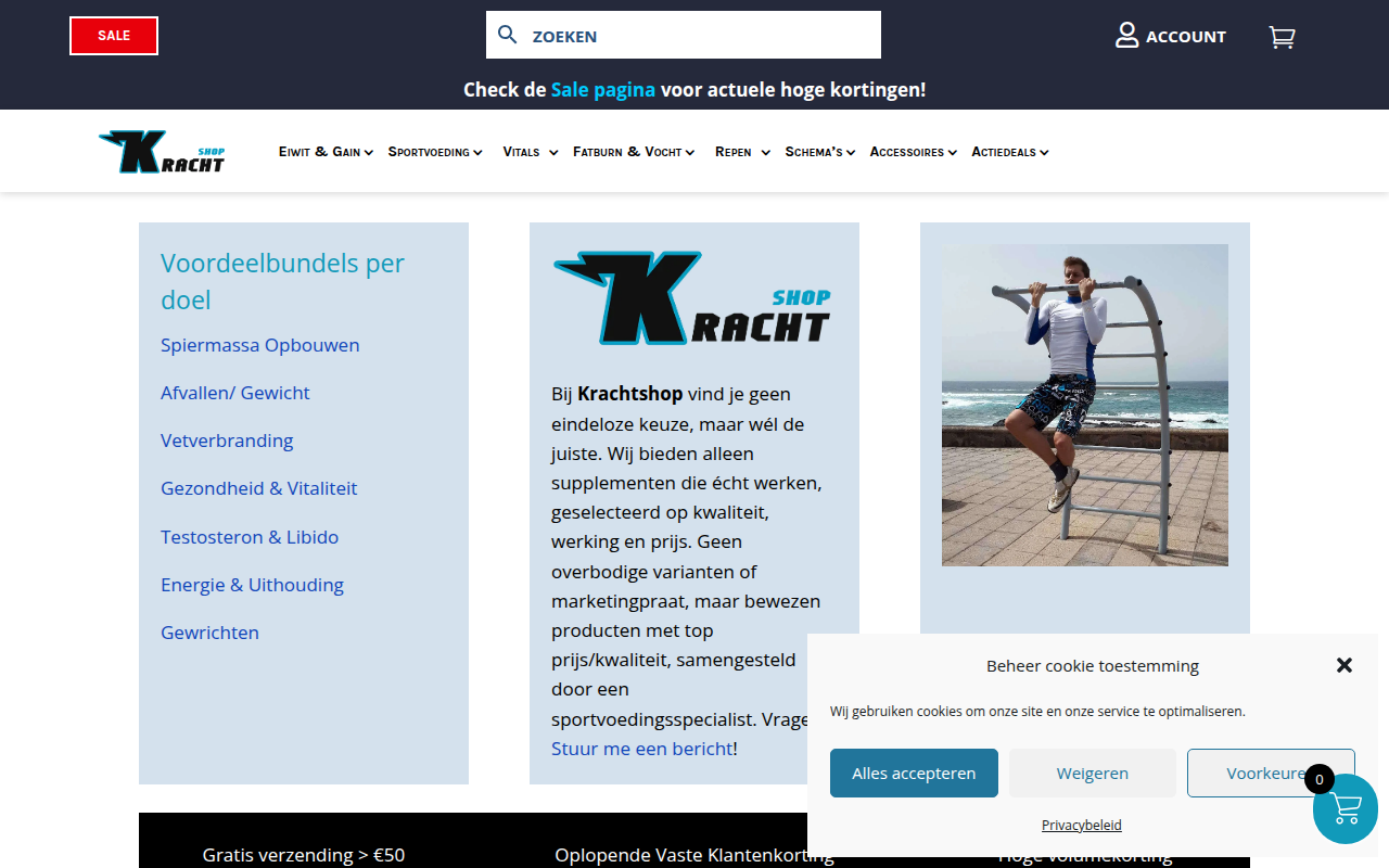 Screenshot van krachtshop.nl
