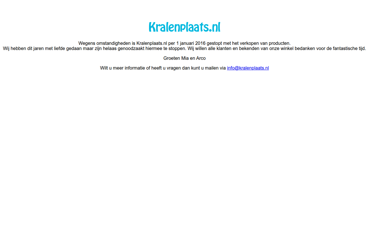 Screenshot van kralenplaats.nl