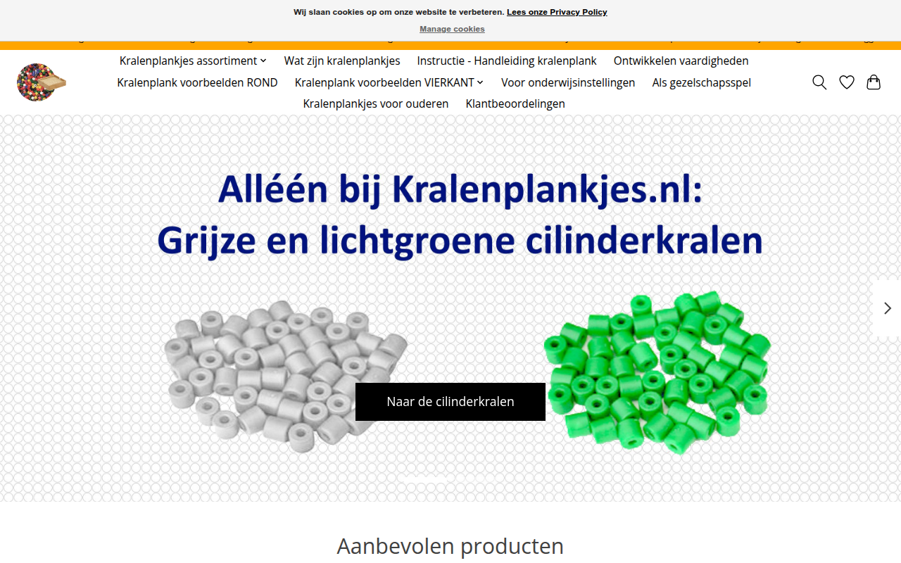 Screenshot van kralenplankjes.nl
