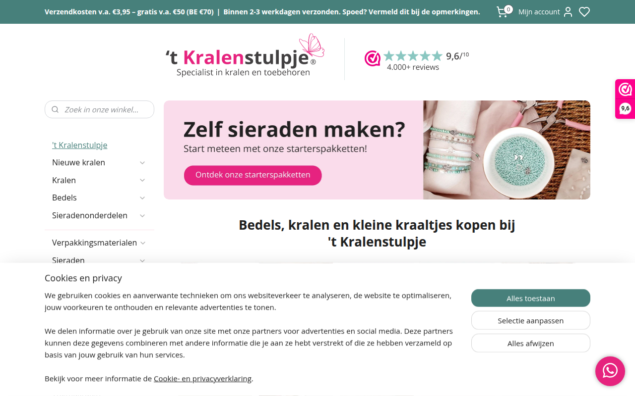 Screenshot van kralenstulpje.nl