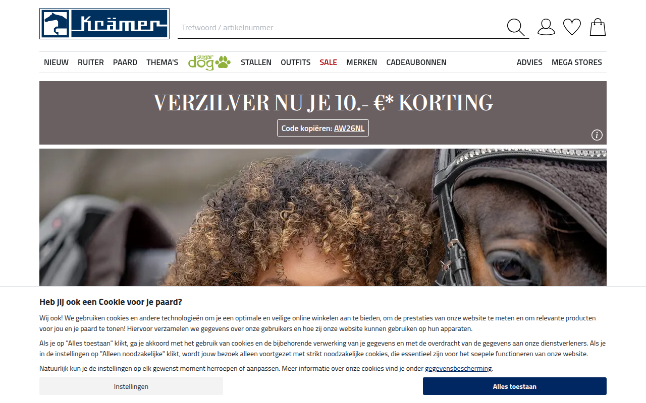 Screenshot van kramer.nl