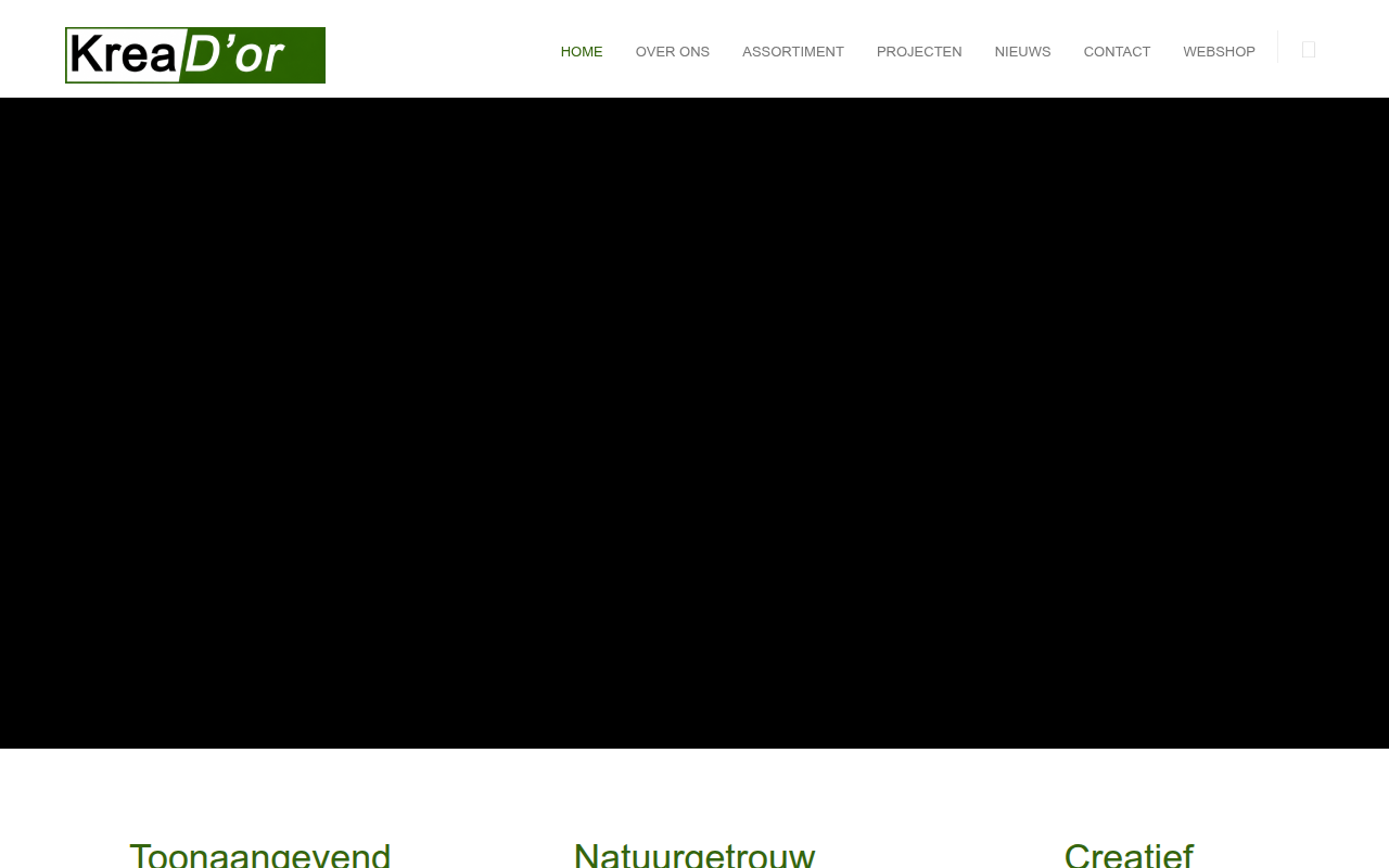 Screenshot van kreador.nl