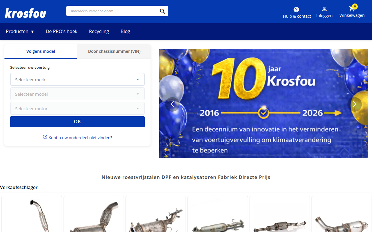 Screenshot van krosfou.nl