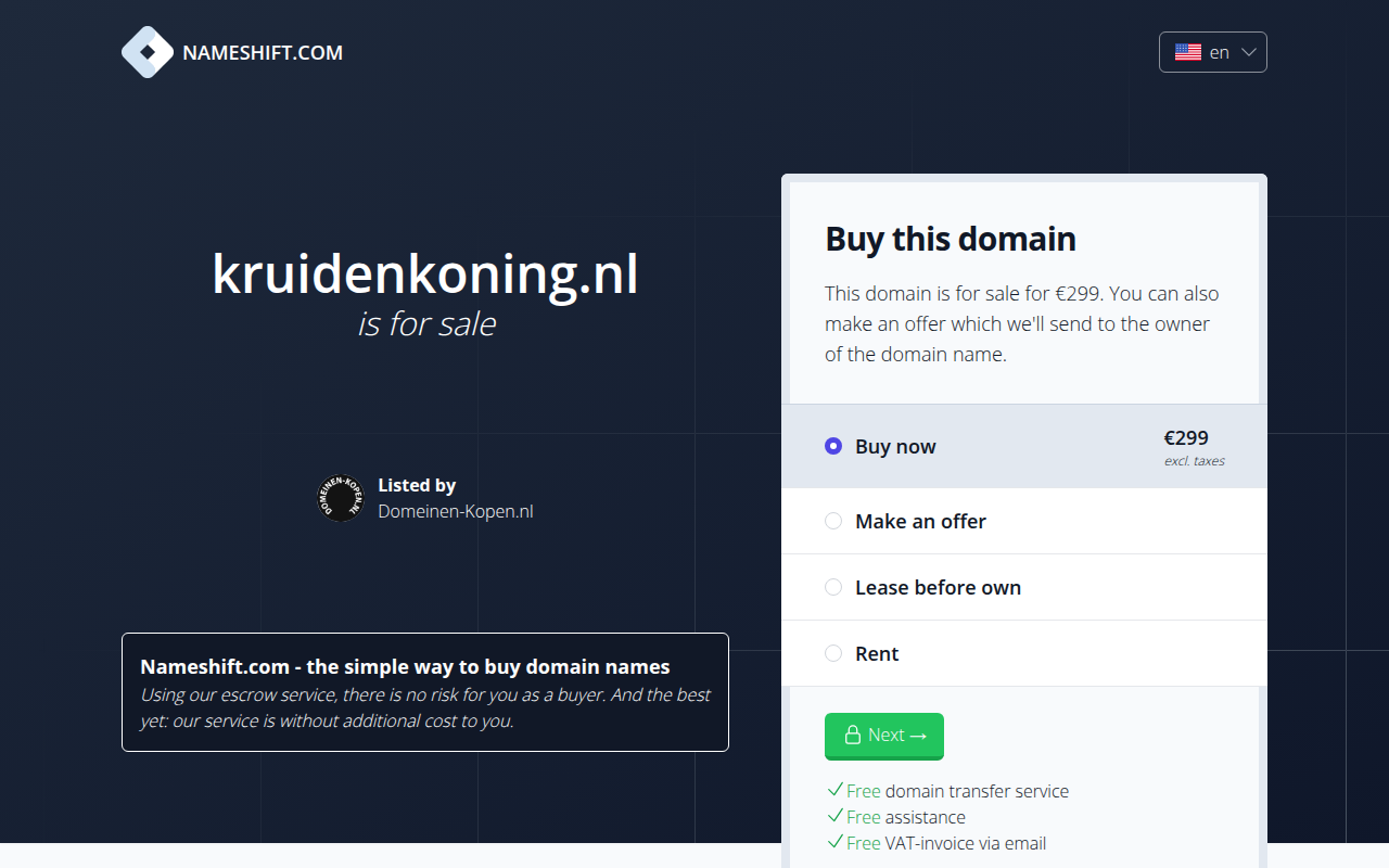 Screenshot van kruidenkoning.nl