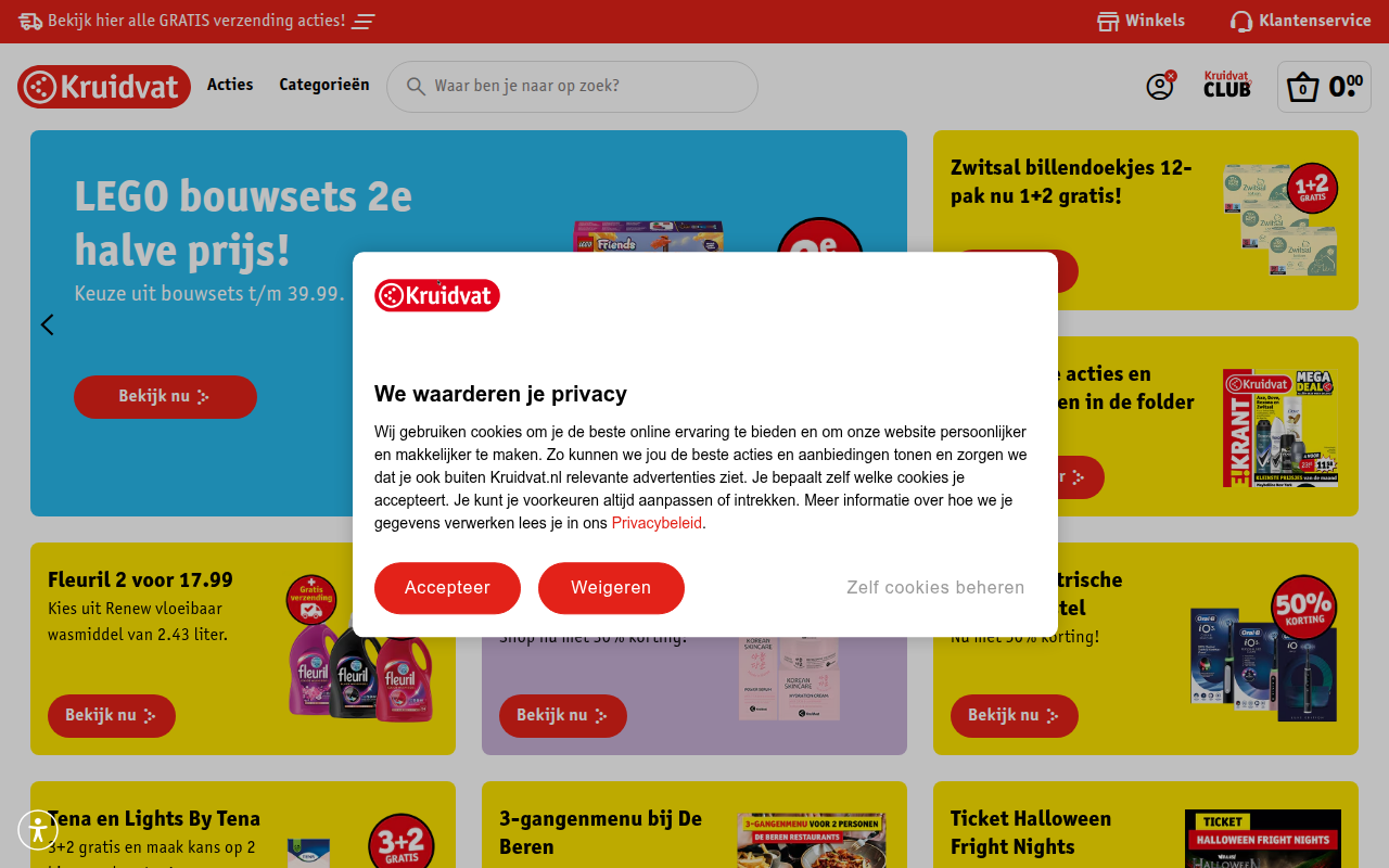 Screenshot van kruidvat.nl