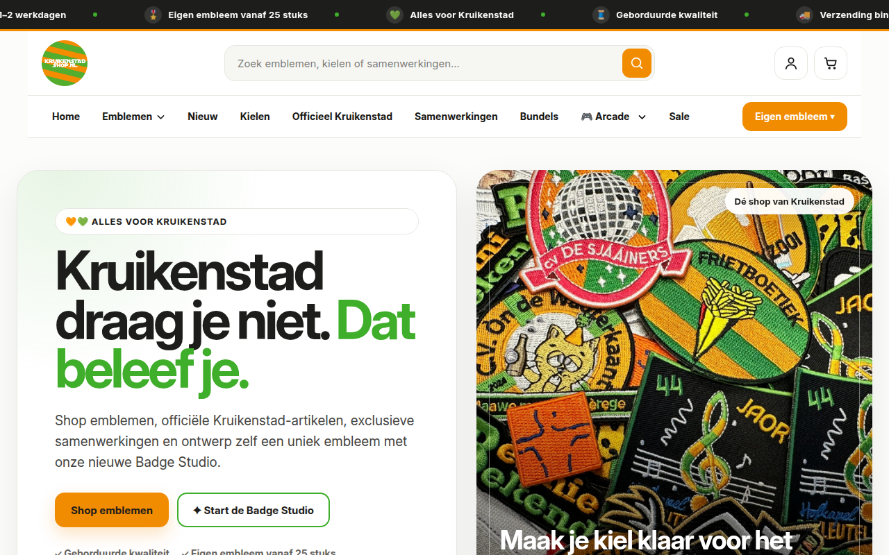 Screenshot van kruikenstadshop.nl