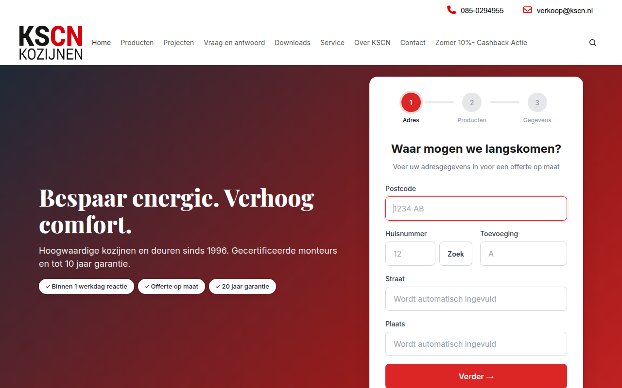 Screenshot van kscn.nl