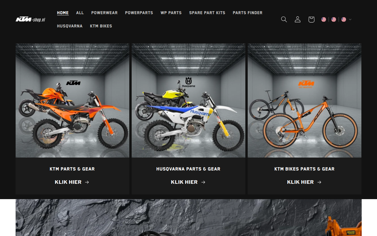 Screenshot van ktm-shop.nl