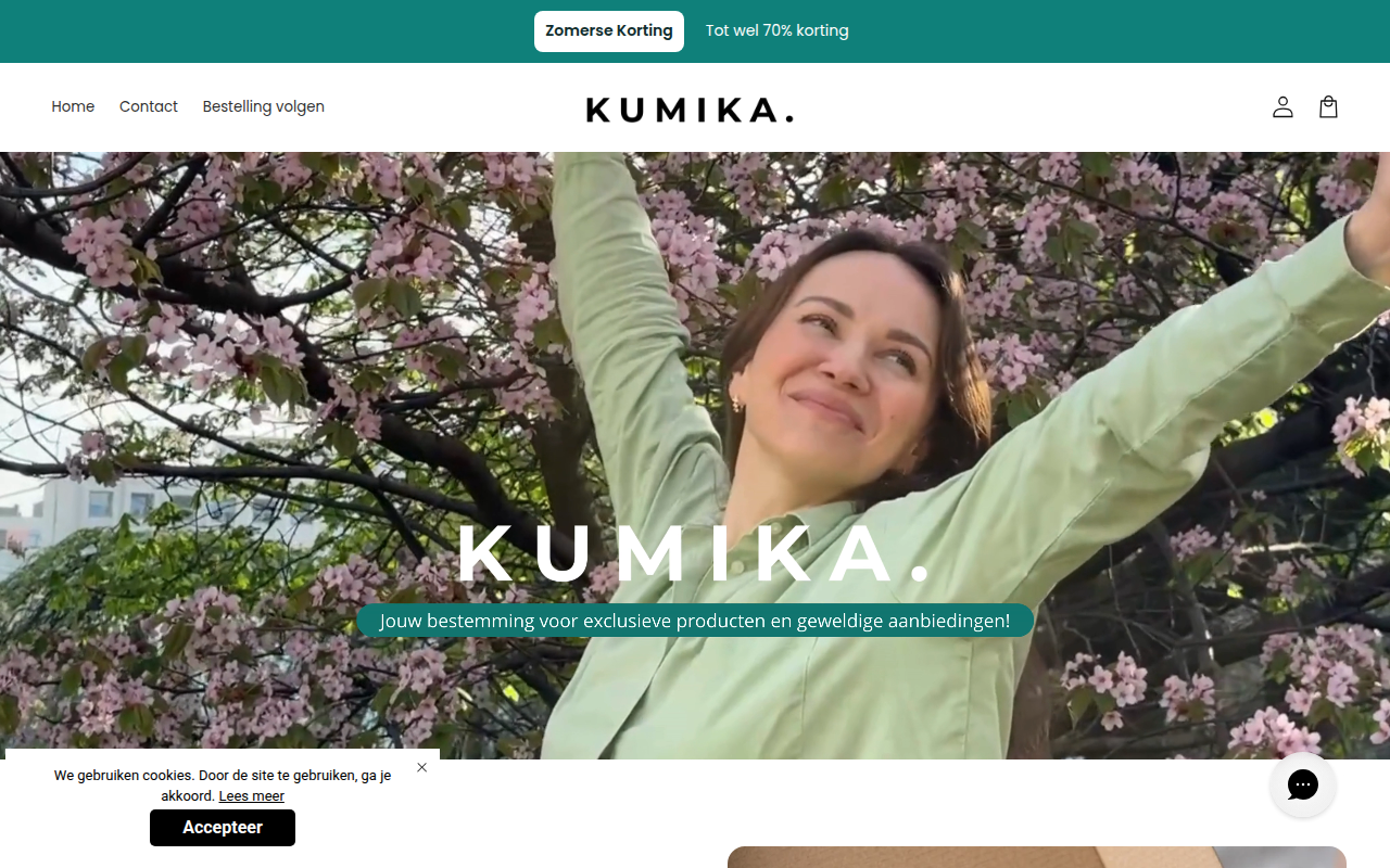 Screenshot van kumika.nl