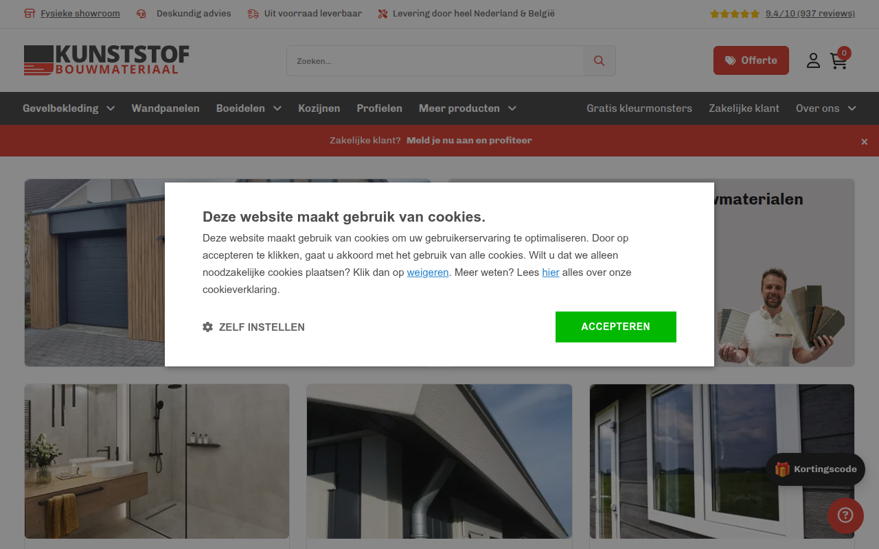 Screenshot van kunststofbouwmateriaal.nl