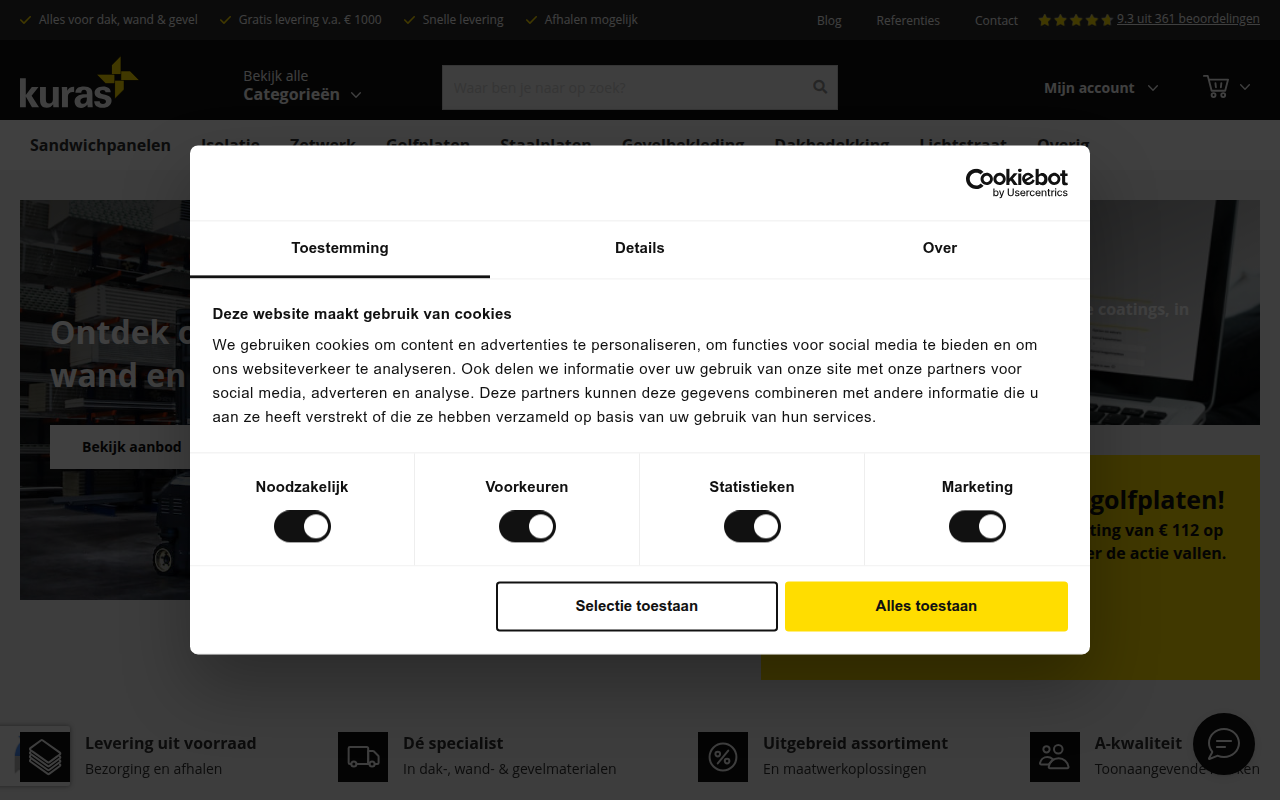 Screenshot van kuras.nl