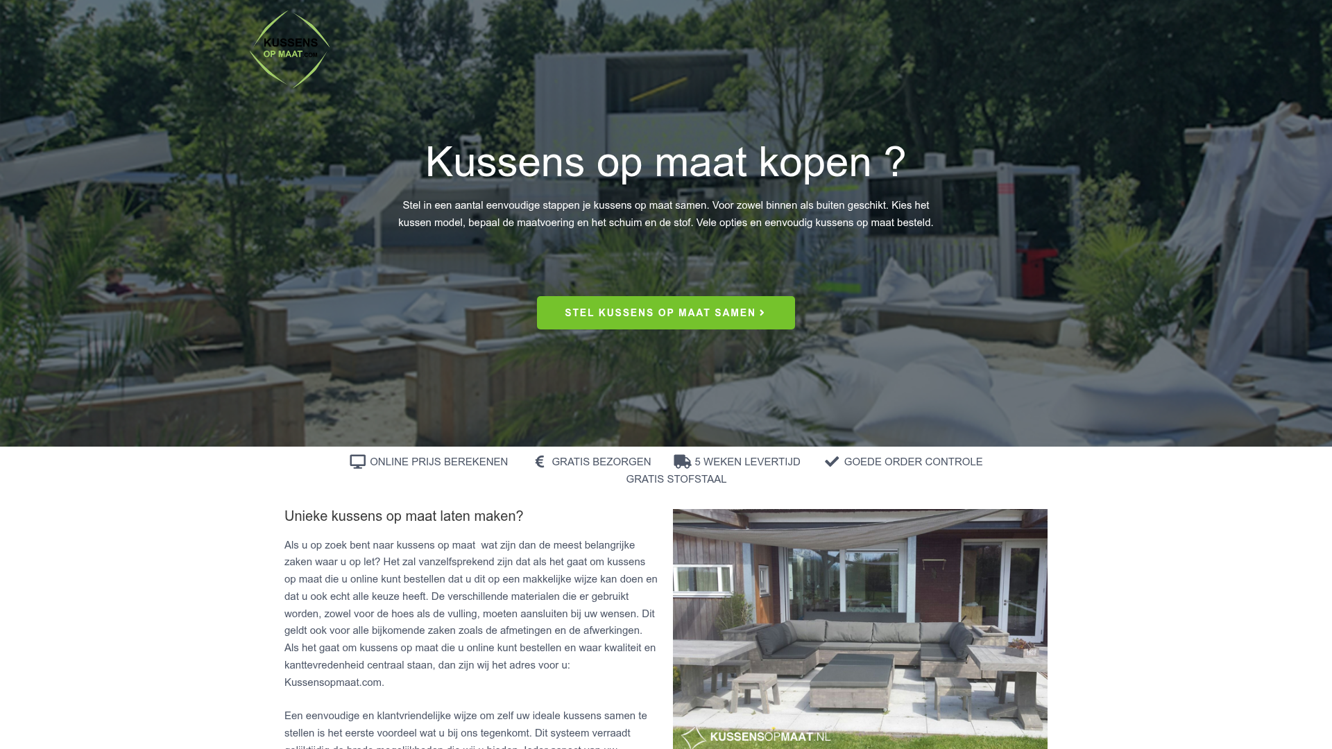 Screenshot van kussensopmaat.com