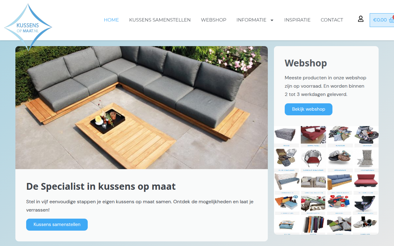 Screenshot van kussensopmaat.nl