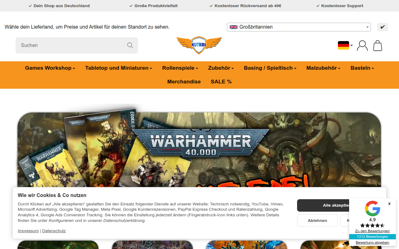 Screenshot van kutami.de