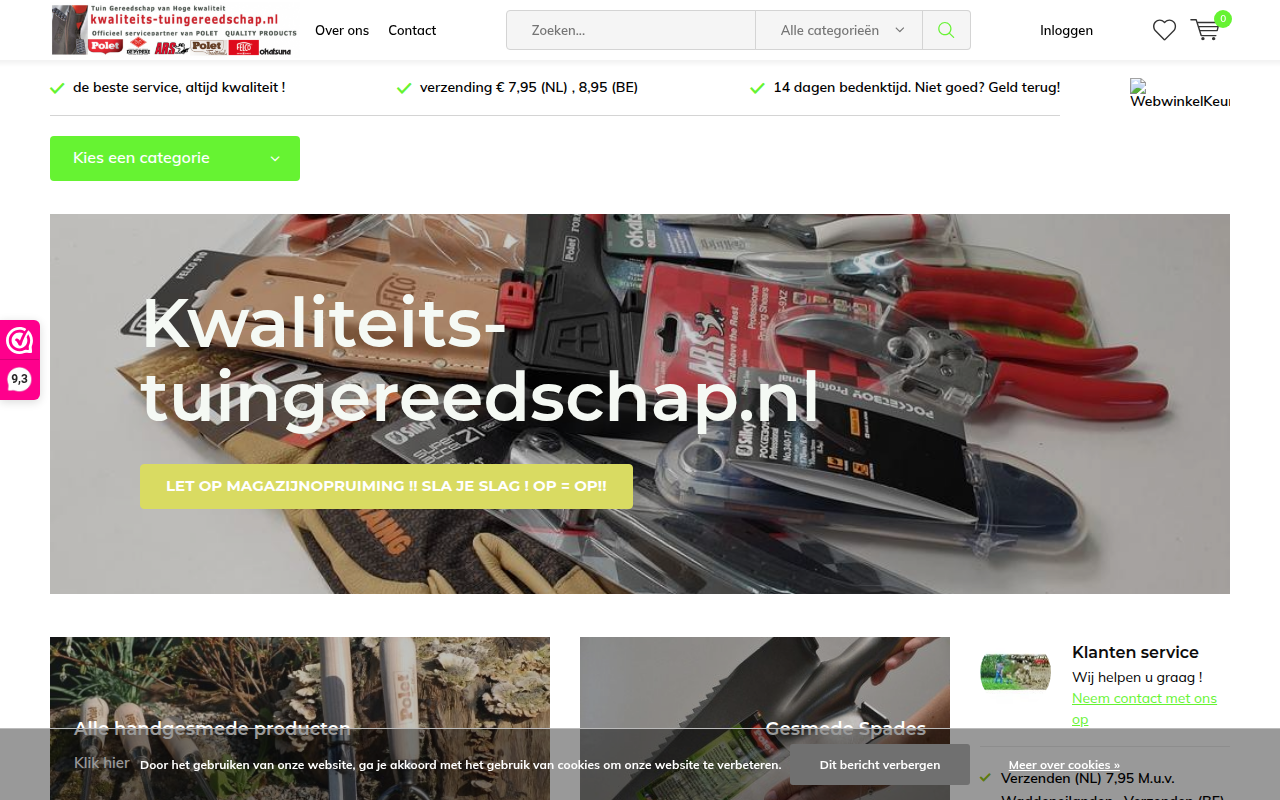Screenshot van kwaliteits-tuingereedschap.nl