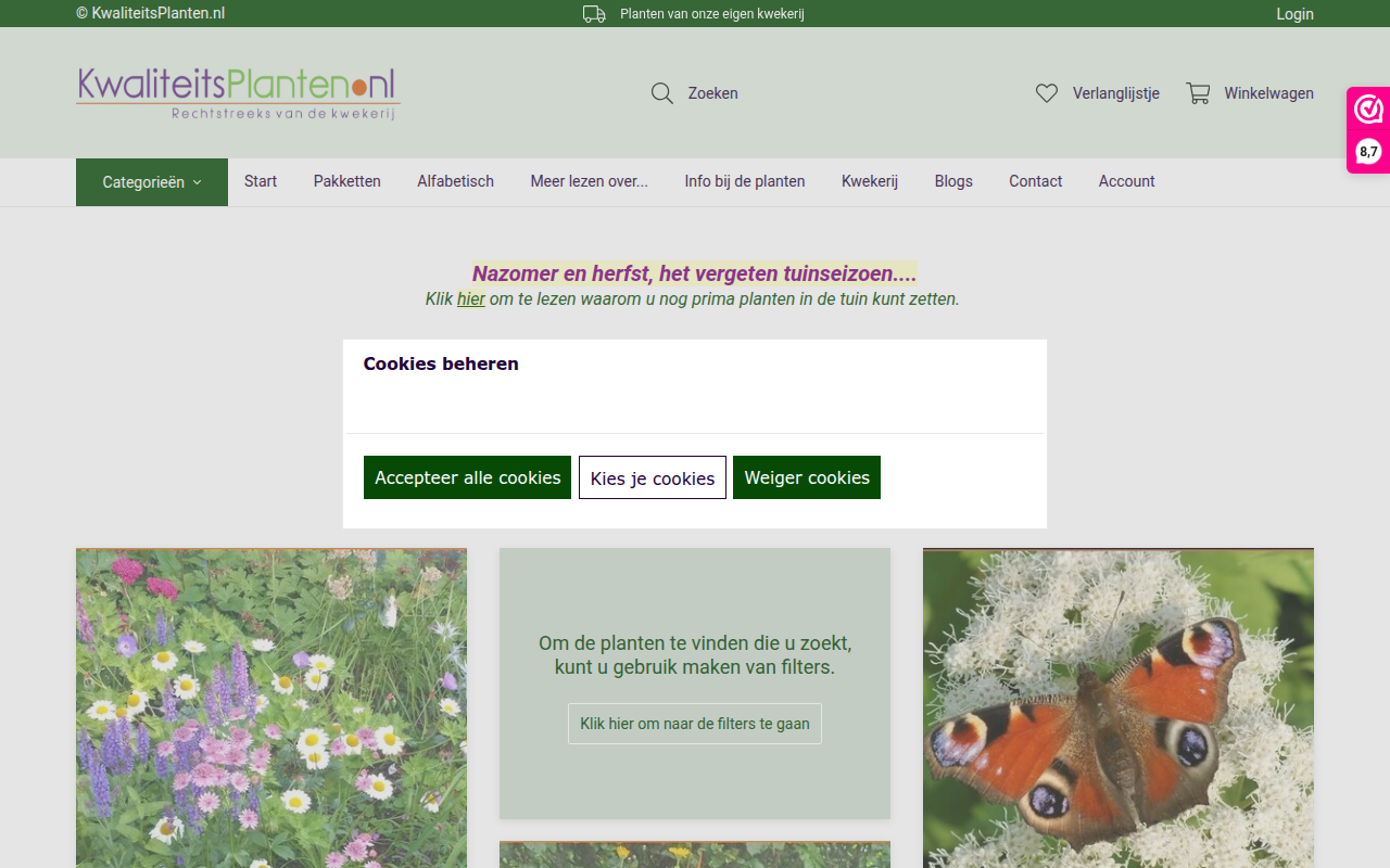 Screenshot van kwaliteitsplanten.nl