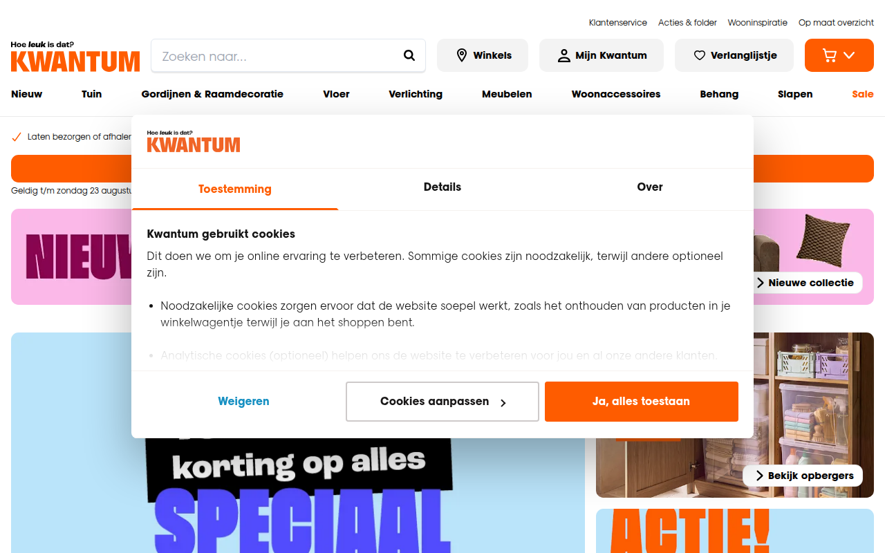 Screenshot van kwantum.nl