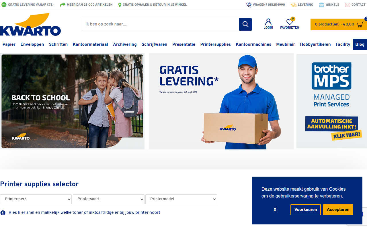 Screenshot van kwarto.be