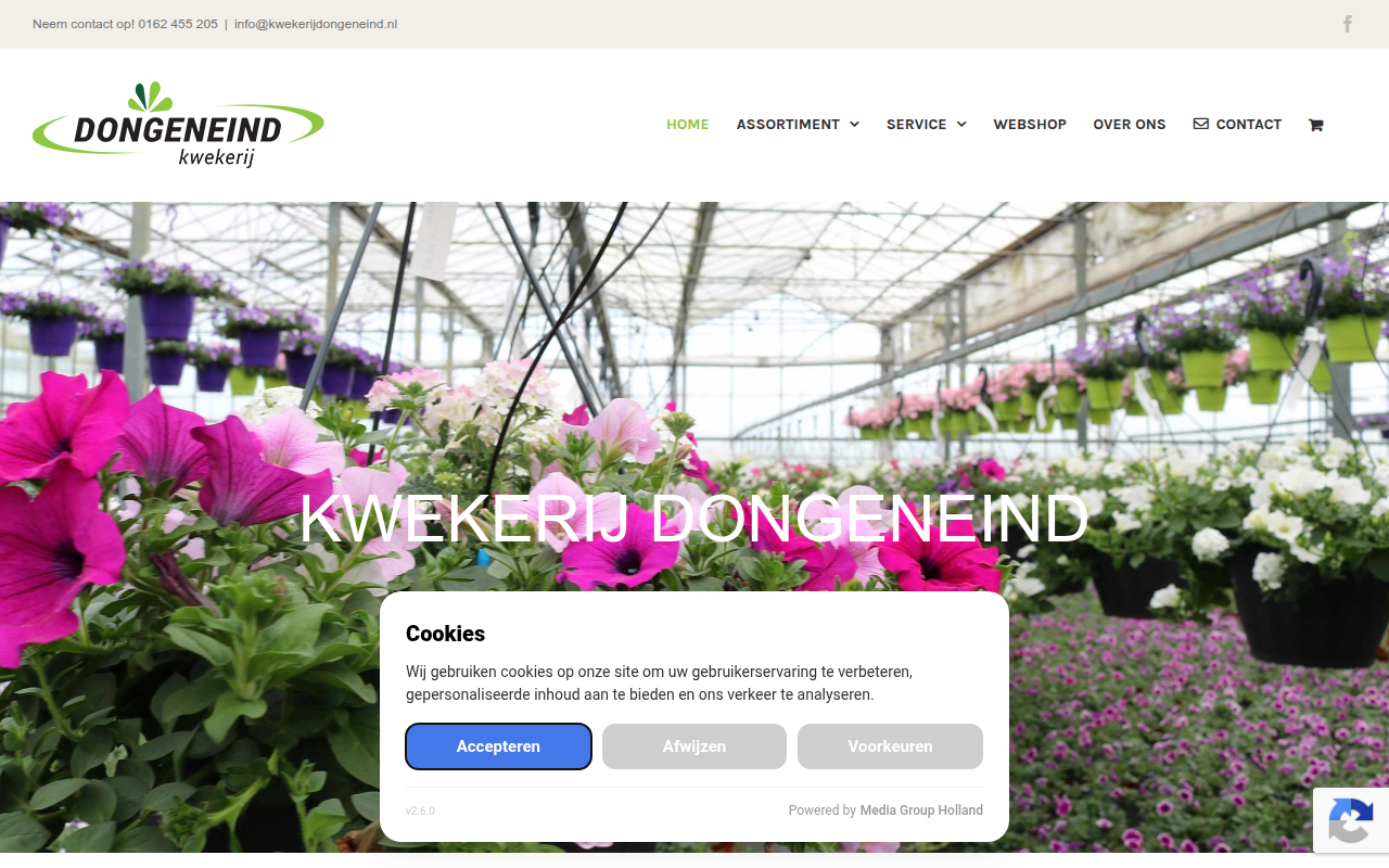 Screenshot van kwekerijdongeneind.nl