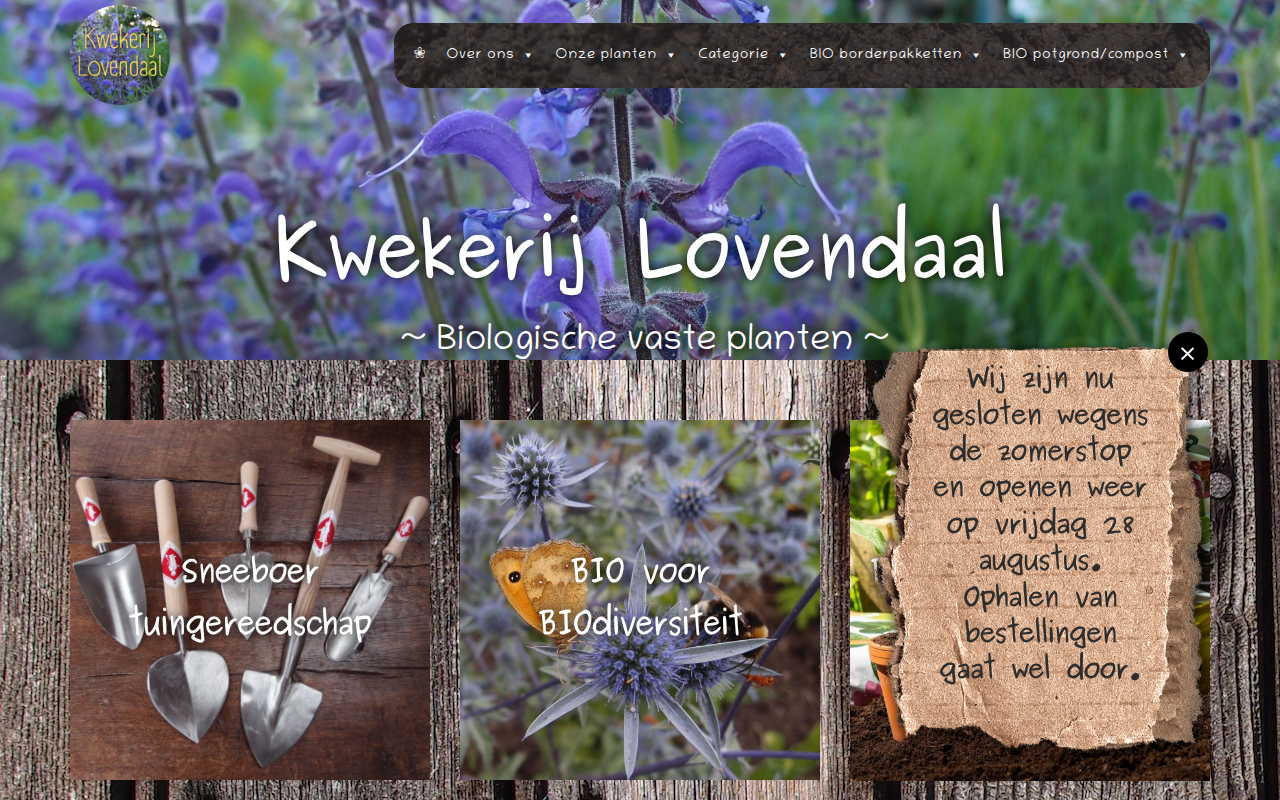 Screenshot van kwekerijlovendaal.nl
