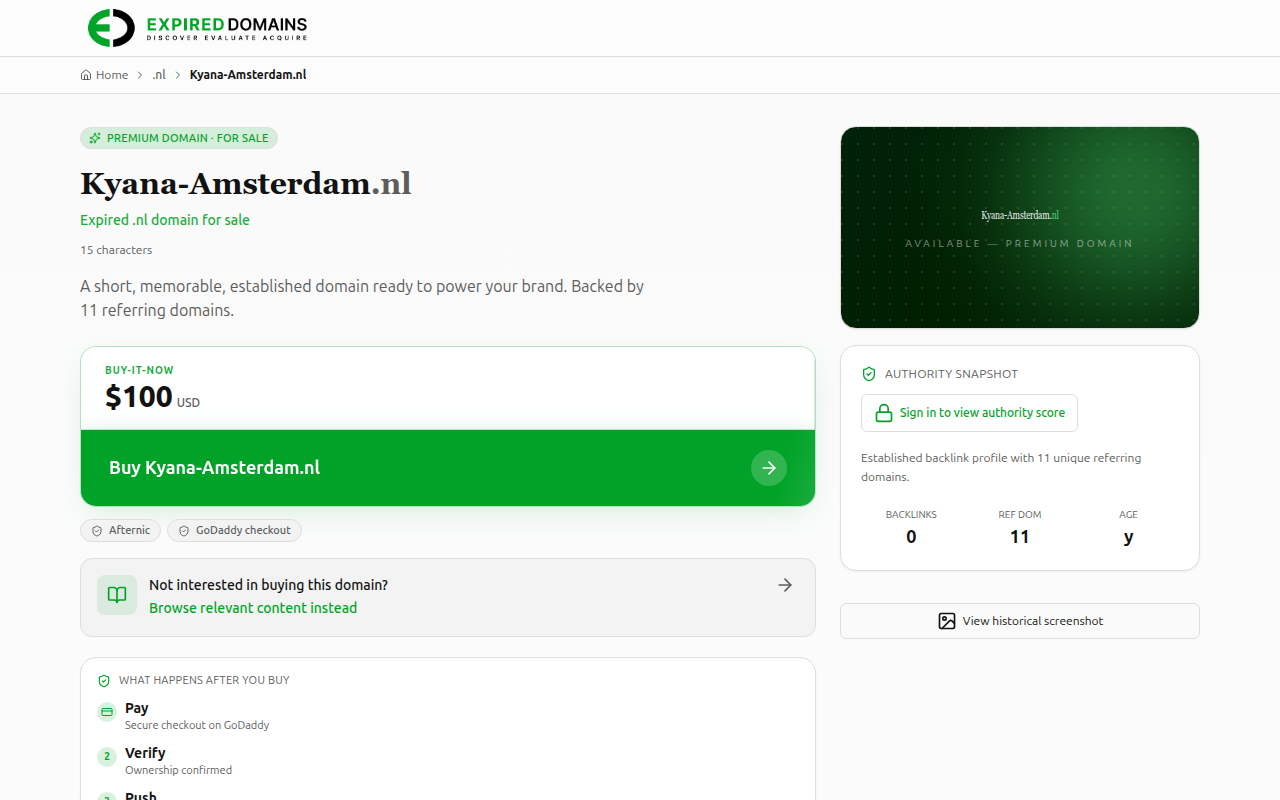 Screenshot van kyana-amsterdam.nl