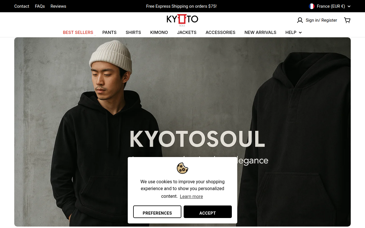 Screenshot van kyotosoul.com
