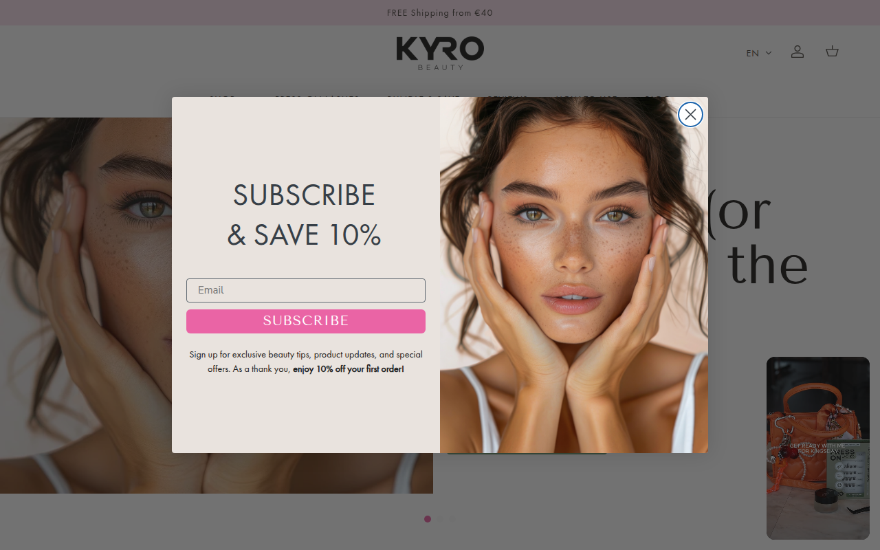 Screenshot van kyrobeauty.com