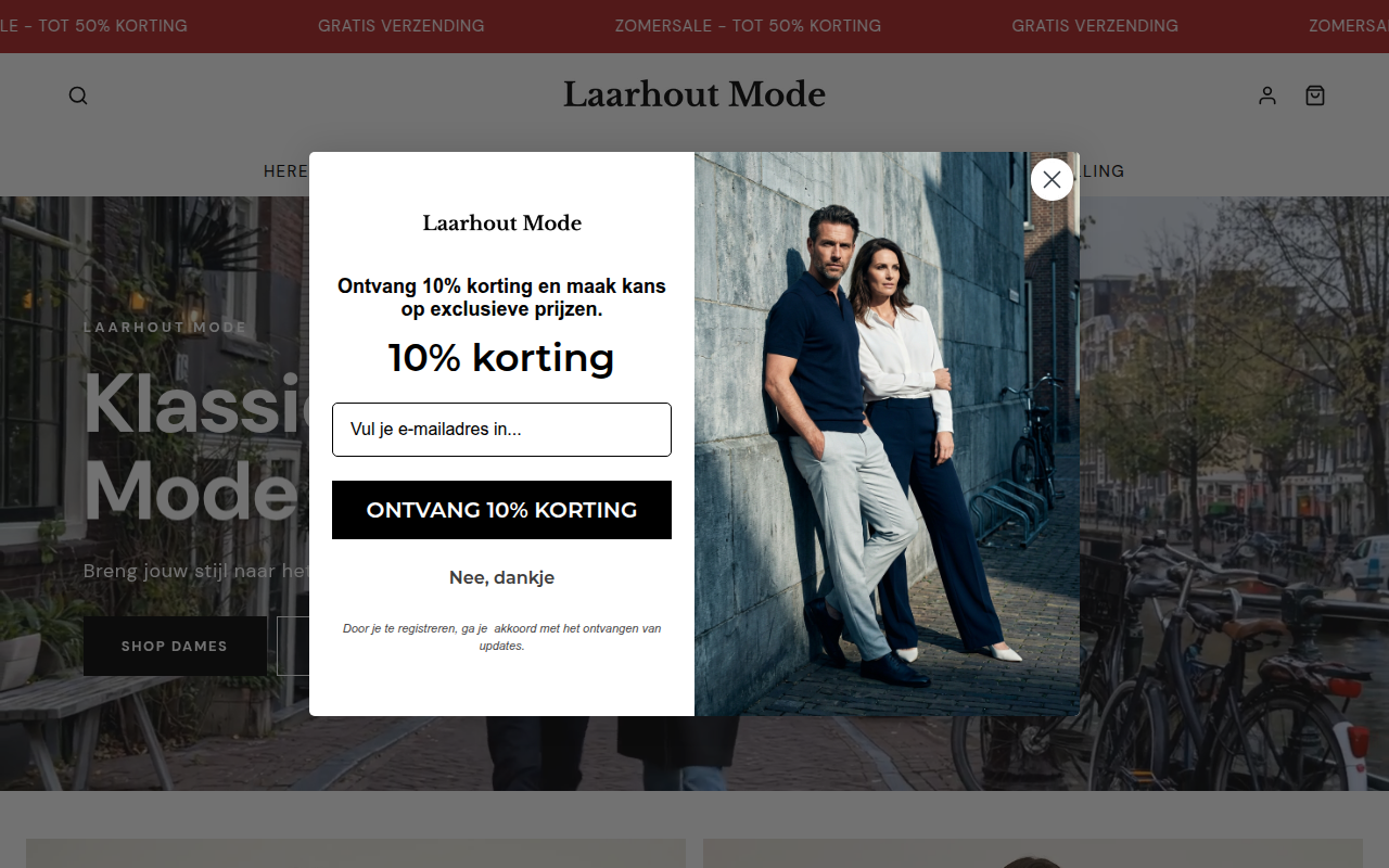 Screenshot van laarhoutmode.nl