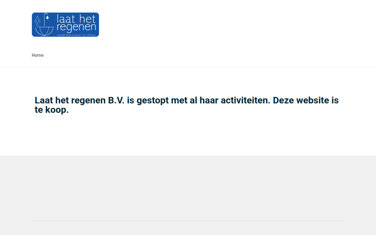 Screenshot van Homepage - www.laathetregenen.nl