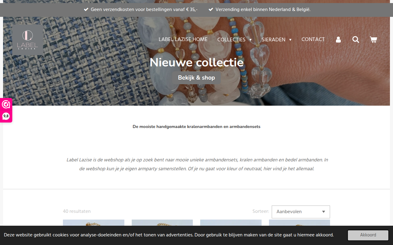 Screenshot van label-lazise.nl