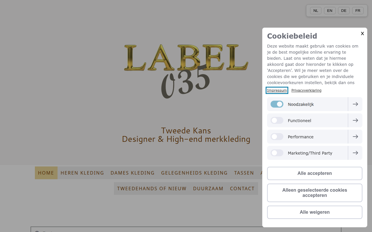 Screenshot van LABEL035