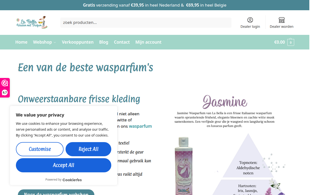 Screenshot van labella.nl