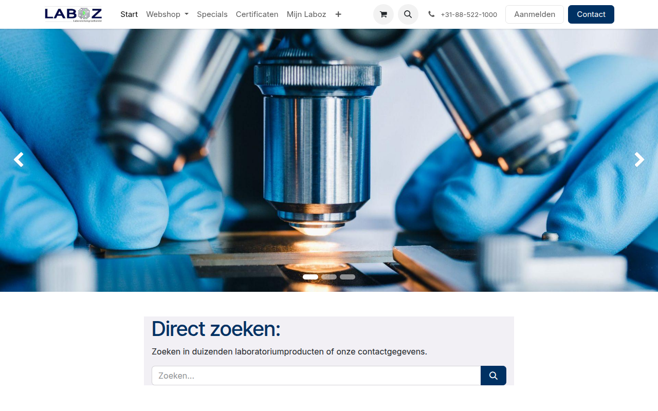 Screenshot van laboz.nl