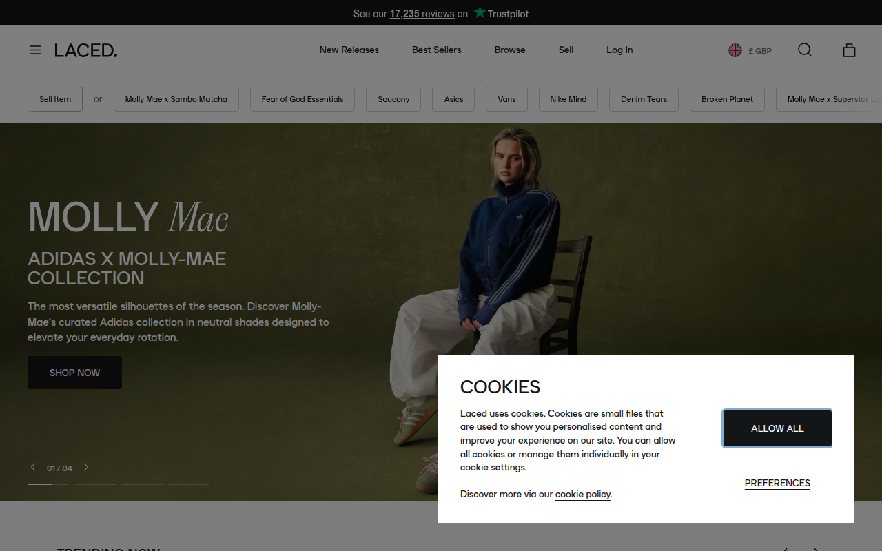 Screenshot van laced.com