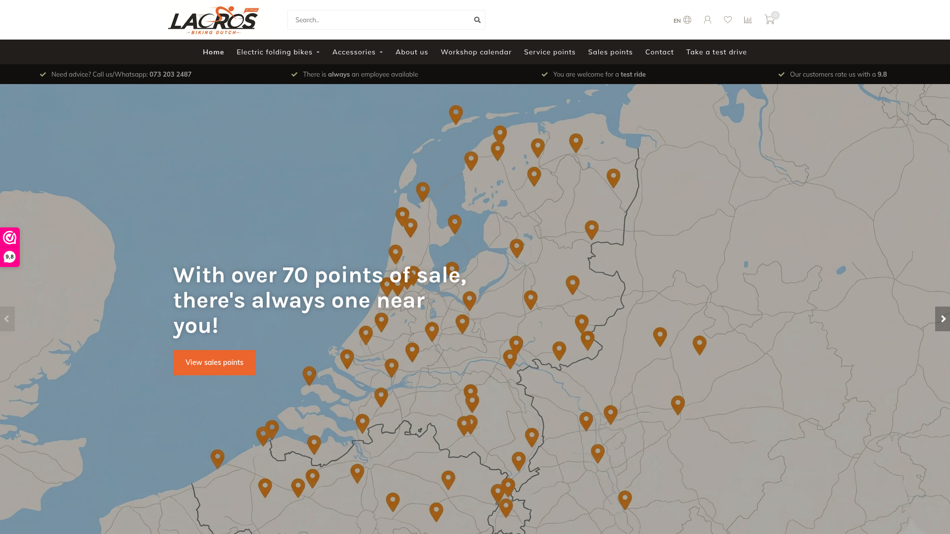 Screenshot van lacros.nl