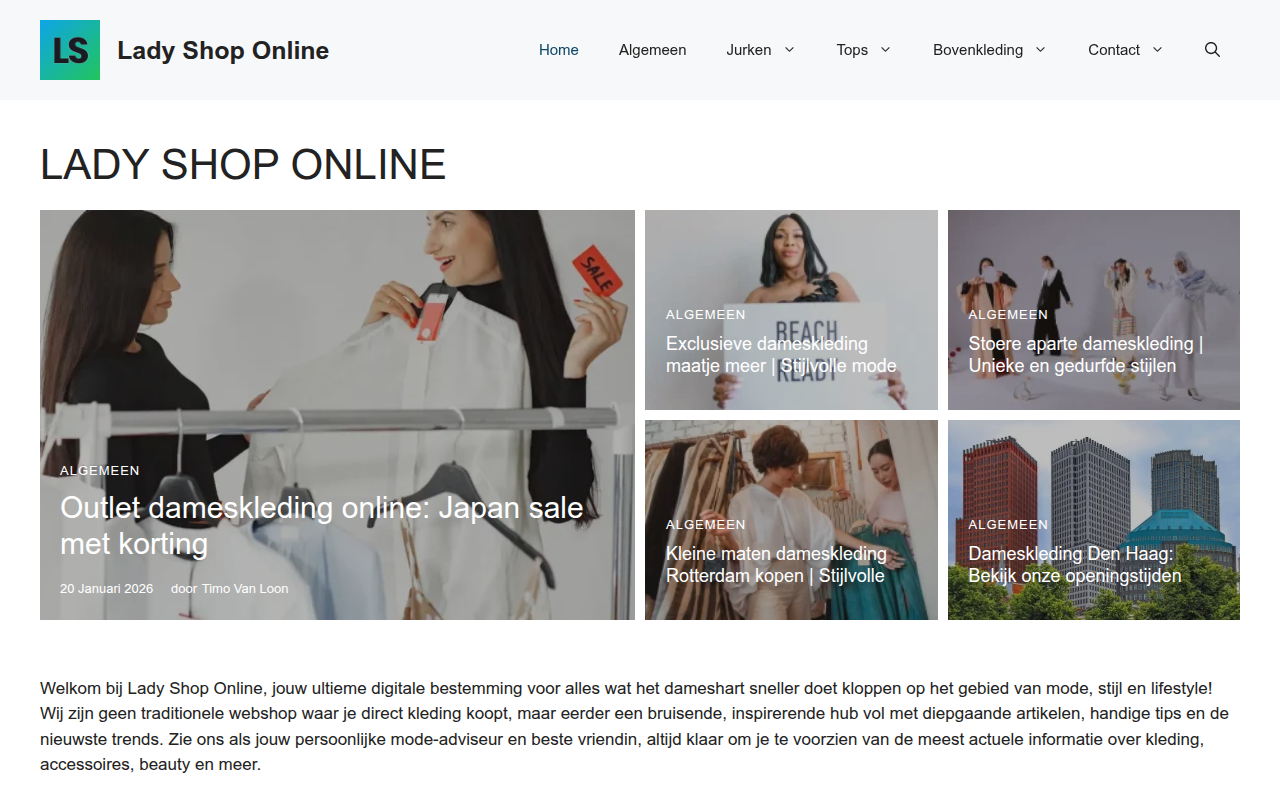 Screenshot van ladyshoponline.nl