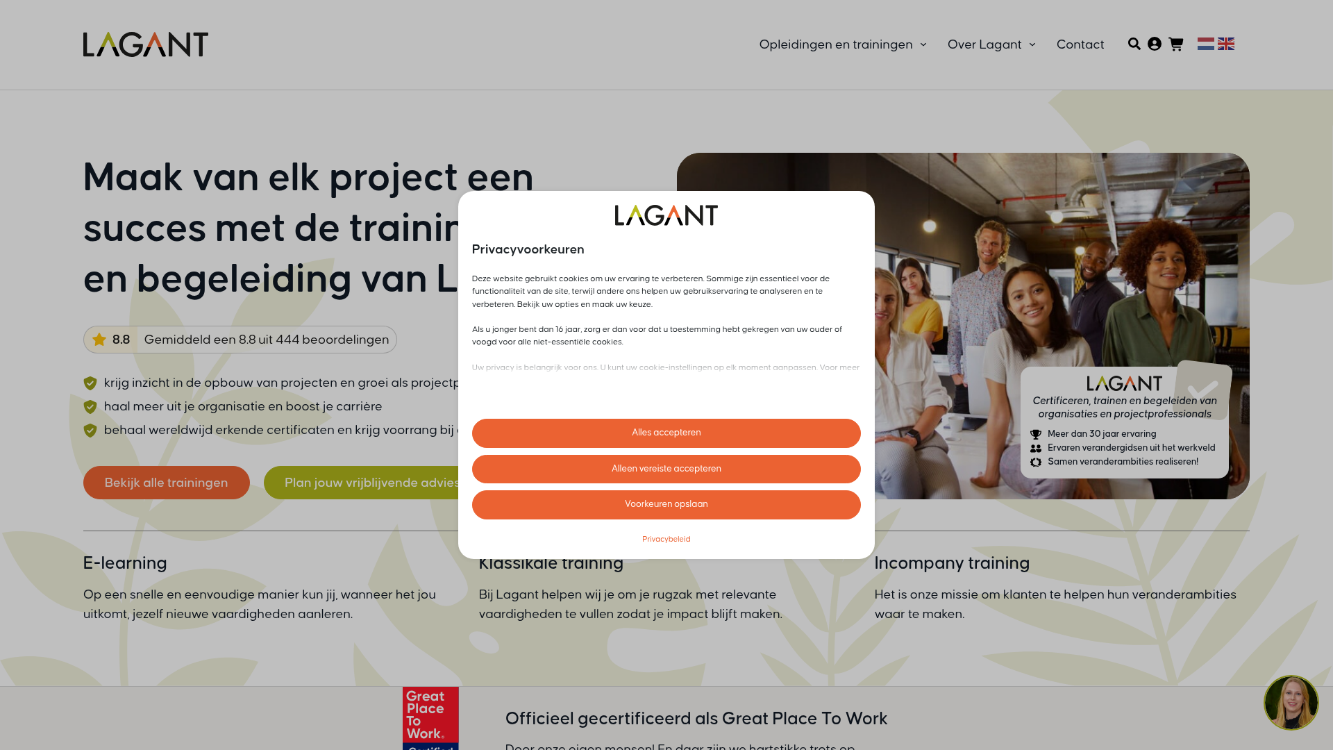 Screenshot van lagant.nl