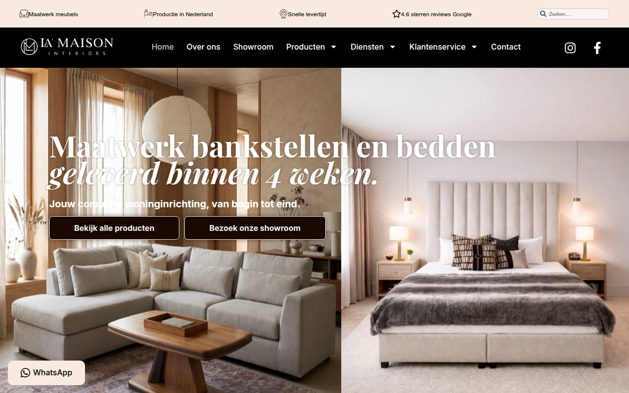 Screenshot van lamaisoninteriors.nl