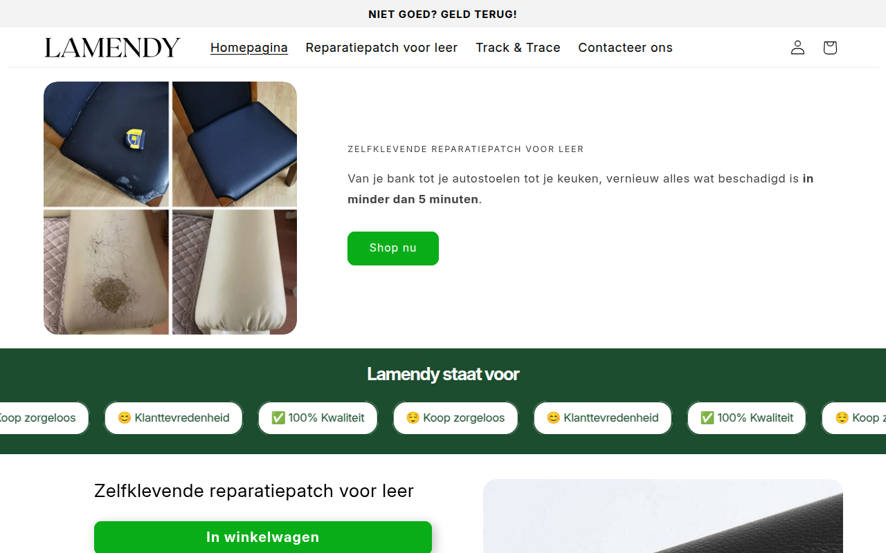 Screenshot van lamendy.nl