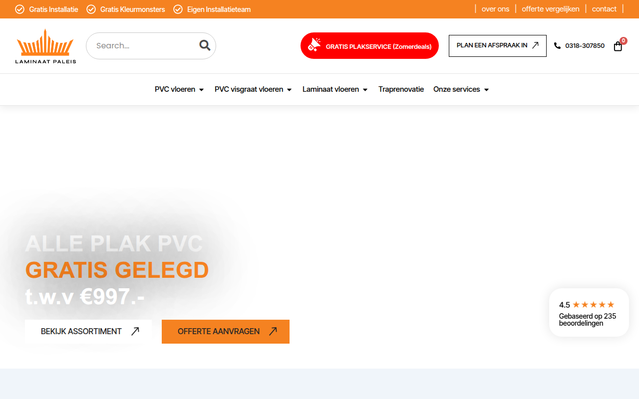 Screenshot van laminaatpaleis.nl
