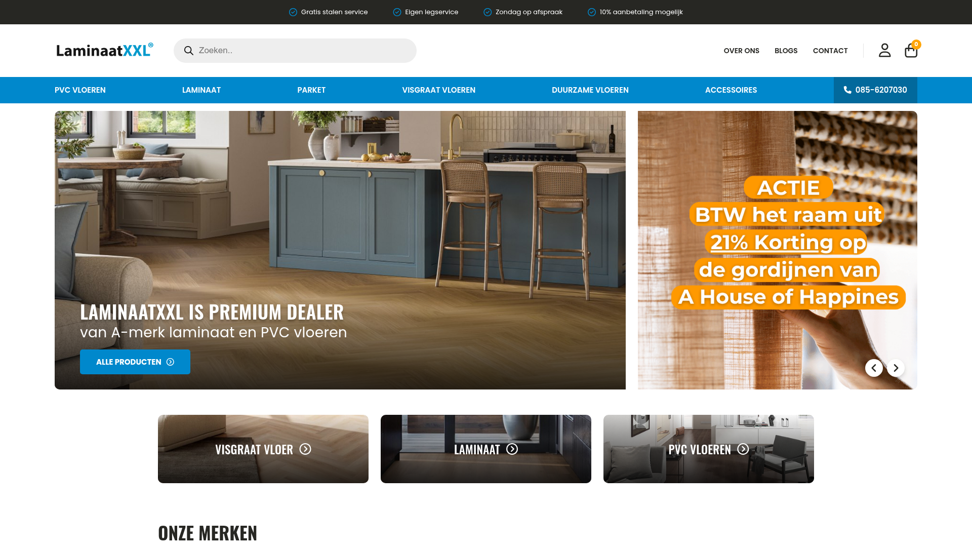 Screenshot van laminaatxxl.nl