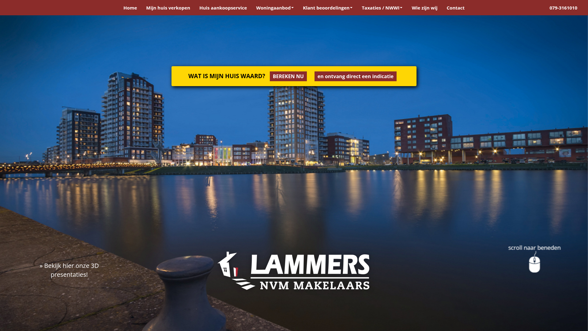 Screenshot van lammersmakelaars.nl