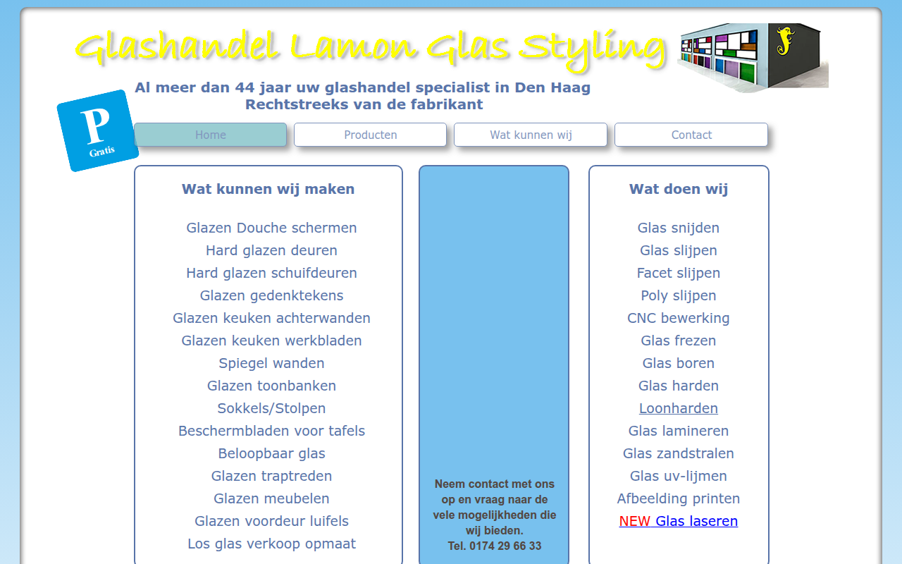 Screenshot van lamonglas.nl