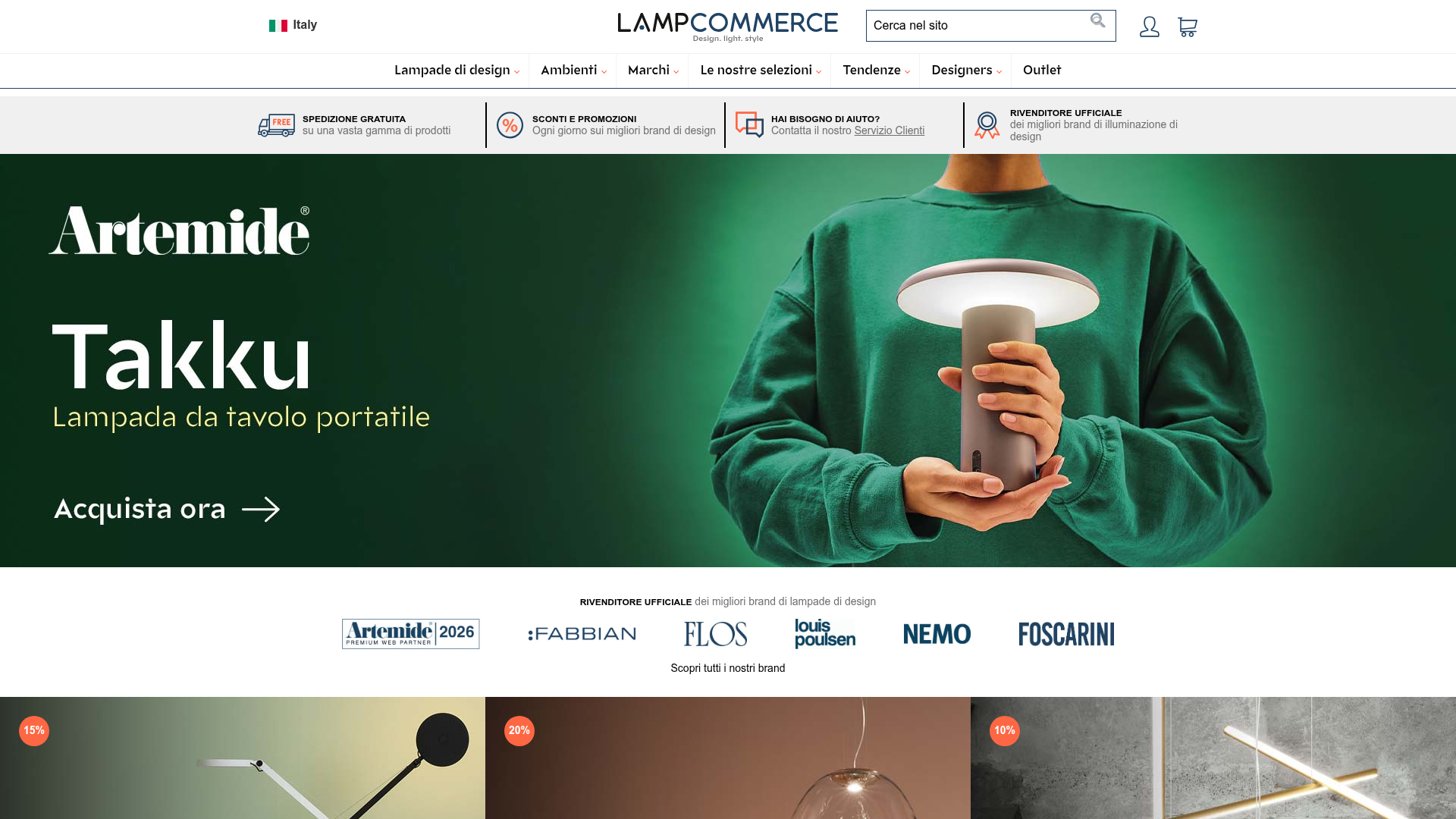 Screenshot van lampcommerce.com