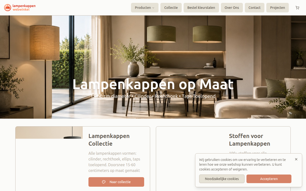 Screenshot van lampenkappen-webwinkel.nl