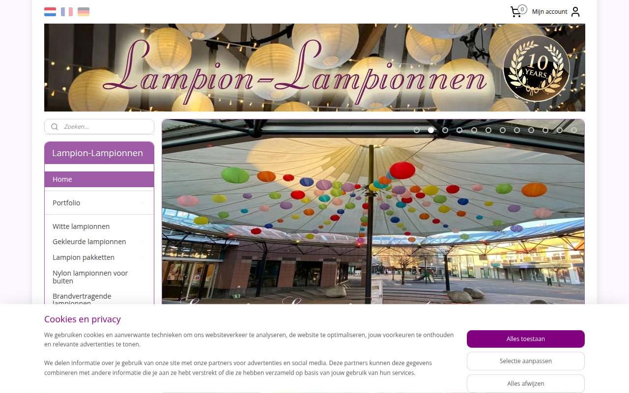Screenshot van lampion-lampionnen.nl
